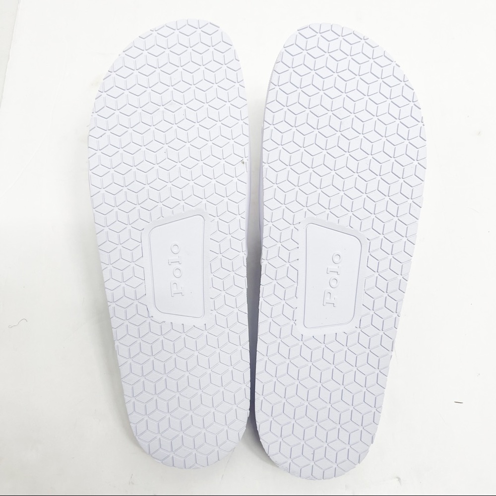 POLO Ralph Lauren CAYSON BEACH BEAR POOL SLIDES WHITE - Picture 10 of 16